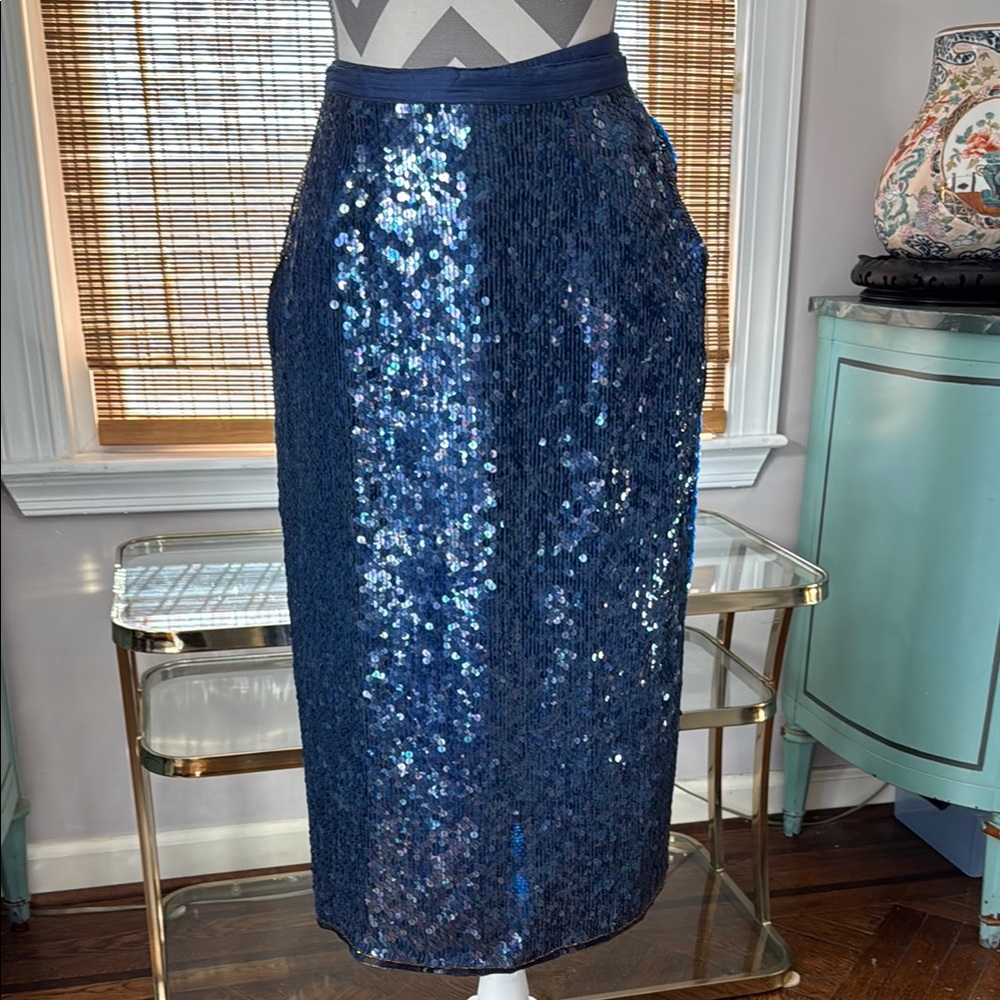Judith Ann creations Vintage Sequin Blue Skirt
